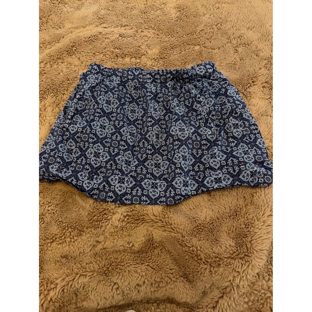 J. Crew Navy Blue Geometric Medallion Print Cotton Mini Skirt Small 37577